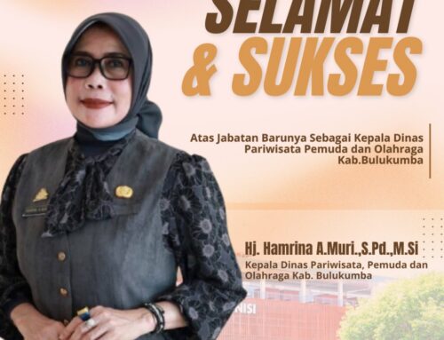 Selamat & Sukses Atas Jabatan Sebagai Kepala Disparpora Ibu Hj. Hamrina A. Muri., S.Pd.,M.Si