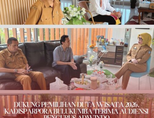 DUKUNG PEMILIHAN DUTA WISATA 2026, KADISPARPORA BULUKUMBA TERIMA AUDIENSI PENGURUS ADWINDO